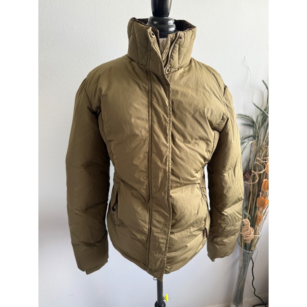 Gersemi Womens Olive Green Quilted Puffer Jacket Corduroy Elbow Patches Size‎ M